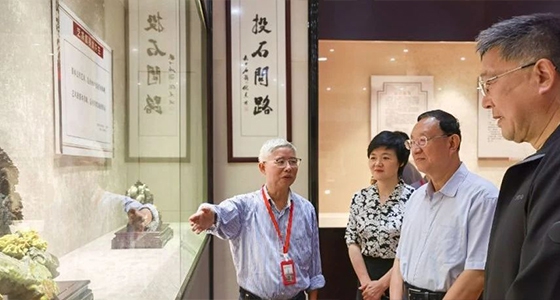 Luo shugang, Presidente del Comit茅 de educaci贸n, cultura y salud del Congreso Nacional del pueblo, dirigi贸 al Grupo de investigaci贸n a visitar ante 路 ni Dongfang galer铆as de arte.